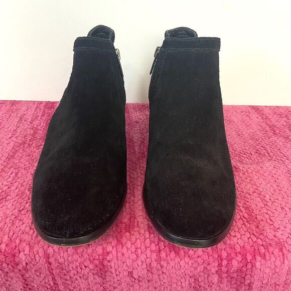 Vince Camuto Pamma Suede Leather Ankle Boots Black Size 8 - Picture 3 of 12